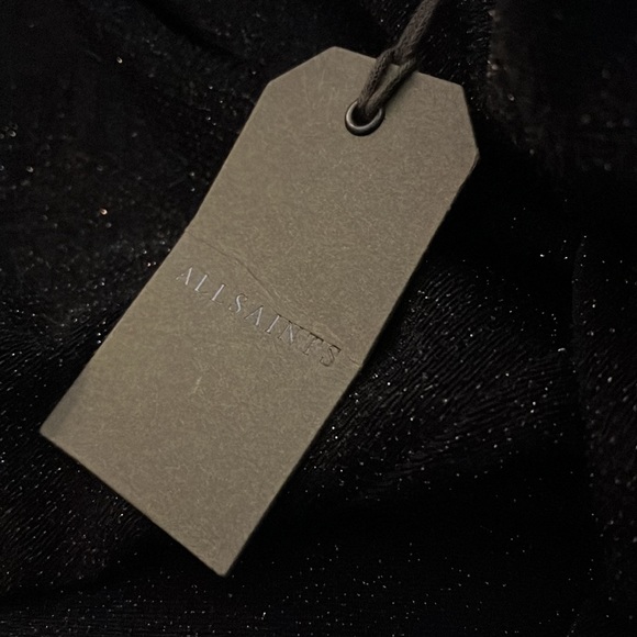 All Saints Alieda Shimmer Trousers In Black - Picture 6 of 9